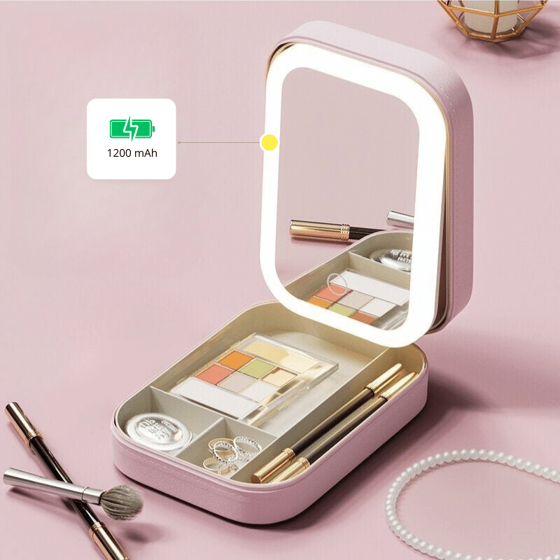 2-in-1 LED Makeup Mirror with Storage